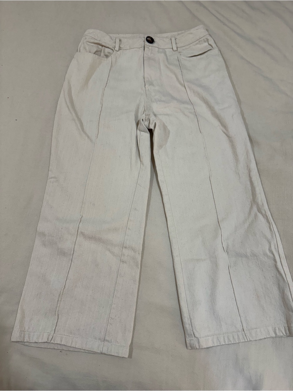 Cream denim Pants